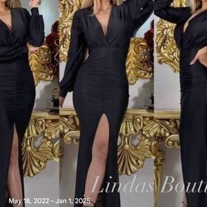 Elegant Black Long Sleeve Dress